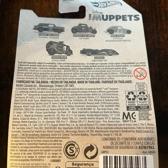 NWOT Hot Wheels Muppets Classic Nomad & Cool-One Toy Cars - Picture 6 of 6